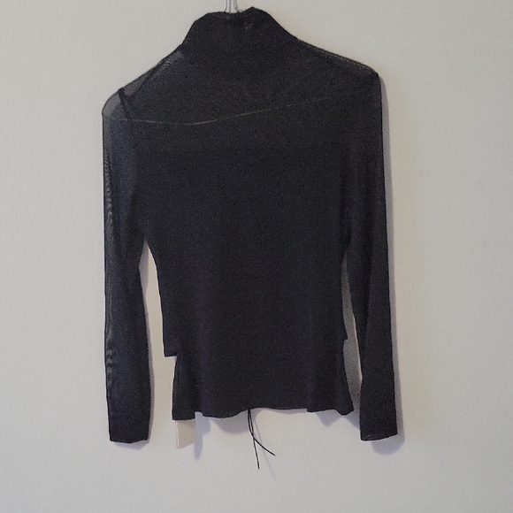 Black Sheer Long Sleeve Top - Picture 3 of 4